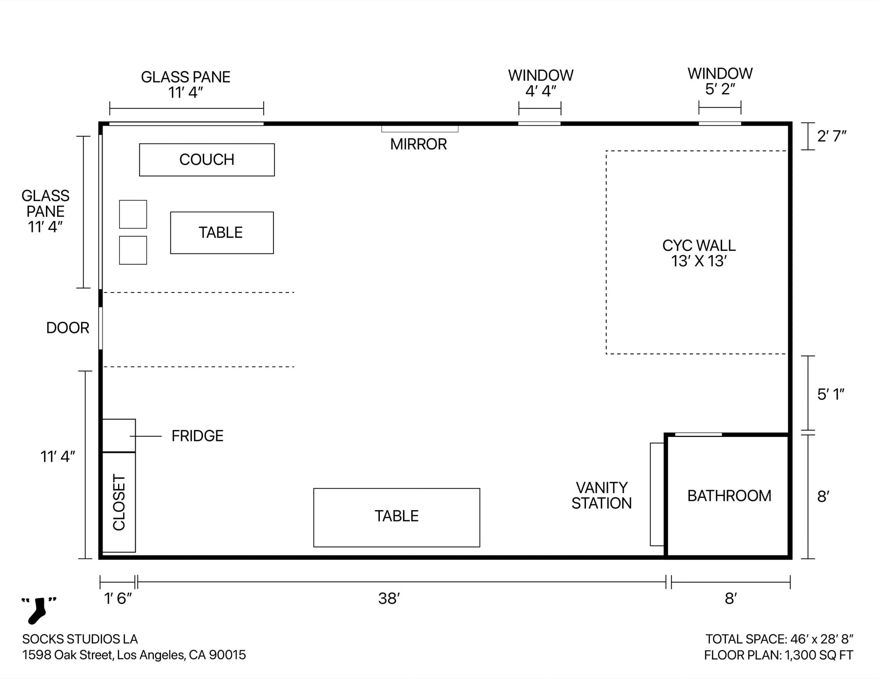 Socks Studios floor plan layout
